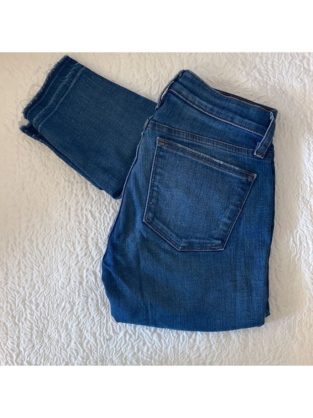 J. Crew 8" Toothpick Raw Drop Hem Distressed Skinny Low-Rise Jeans - Picture 3 of 12